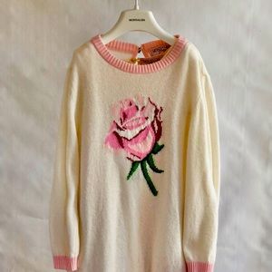 Monnalisa sweater dress with roses 2pc. Size 24M